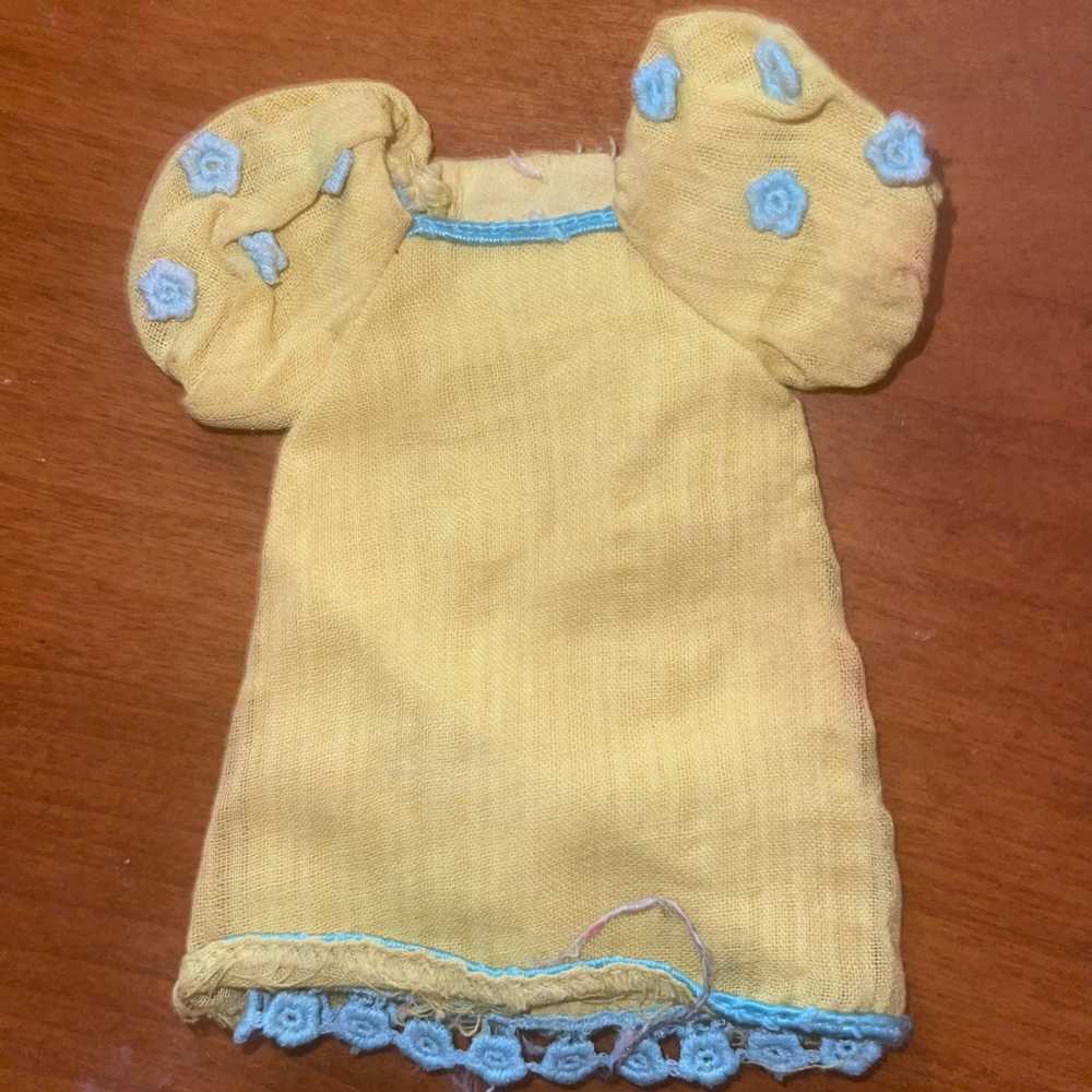 vintage 1965 Barbie Francie dress in yellow
